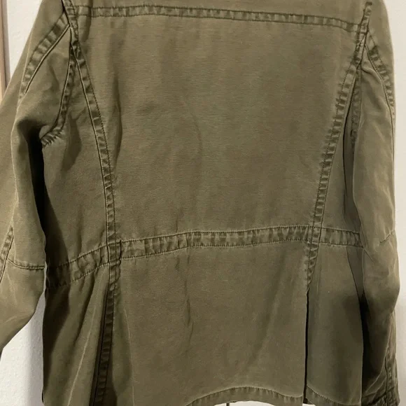 Levis Jacket Army Green Military Cargo Pockets Zip Snap Women's 6 - Picture 5 of 8